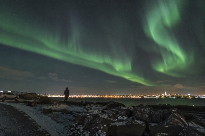 Northern lights from public viewpoints